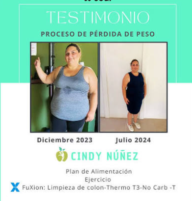 Testimonio real de Cindy Núñez: su proceso con plan de alimentación, ejercicio y Thermo T3, de diciembre de 2023 a julio de 2024